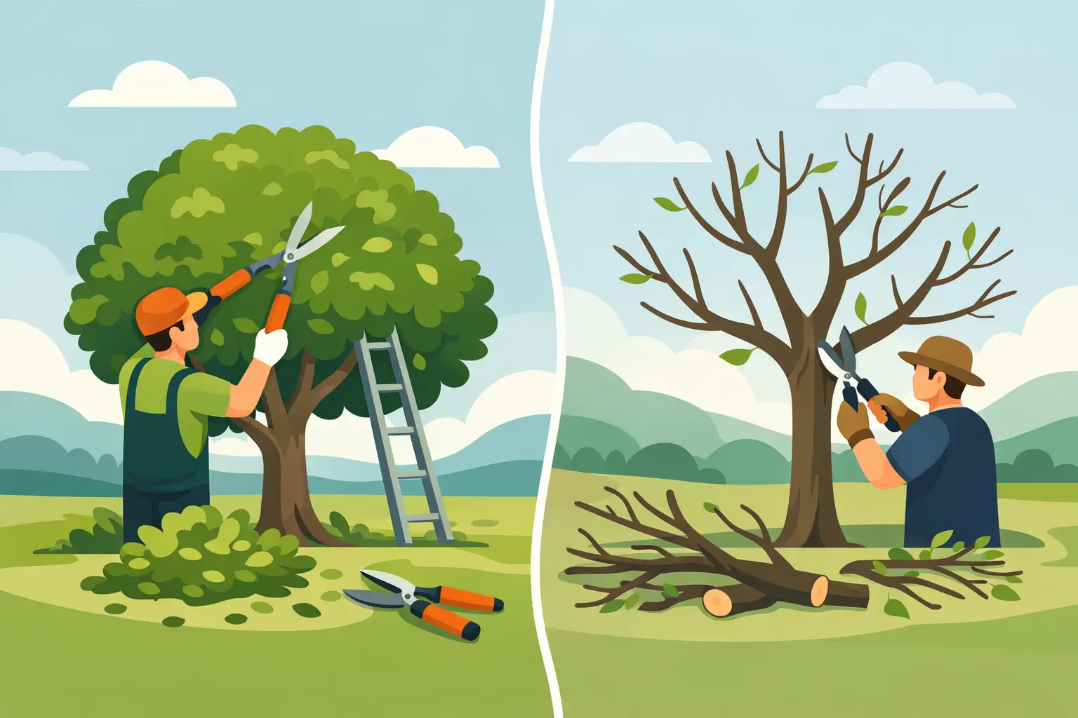 What Is the Difference Between Tree Trimming and Tree Pruning?