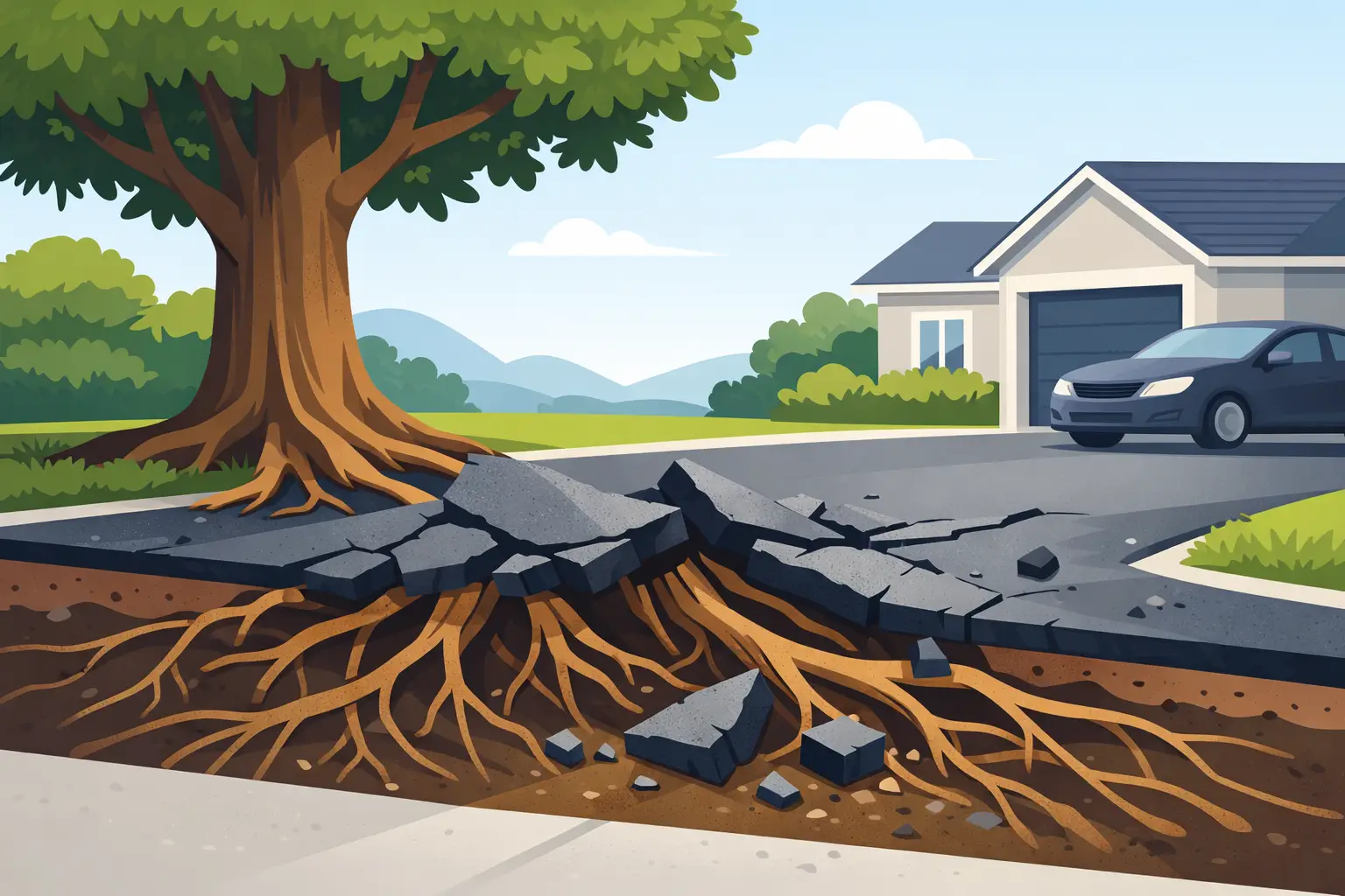 Can Tree Roots Damage a Driveway?