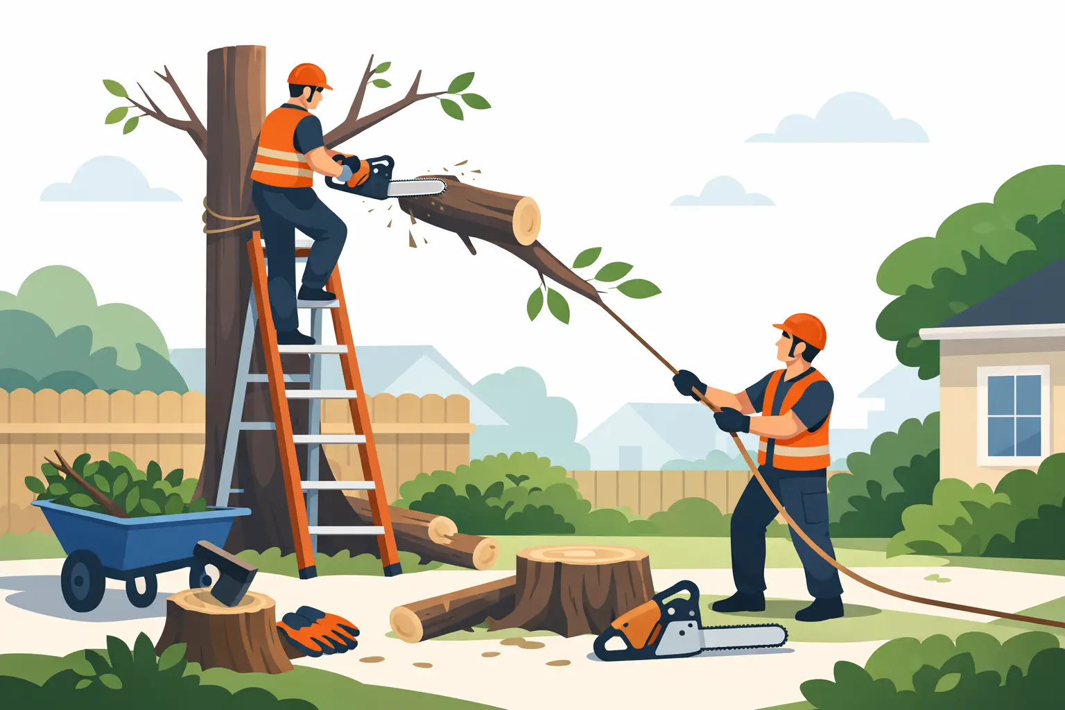 Removing Trees From a Small Backyard Safely