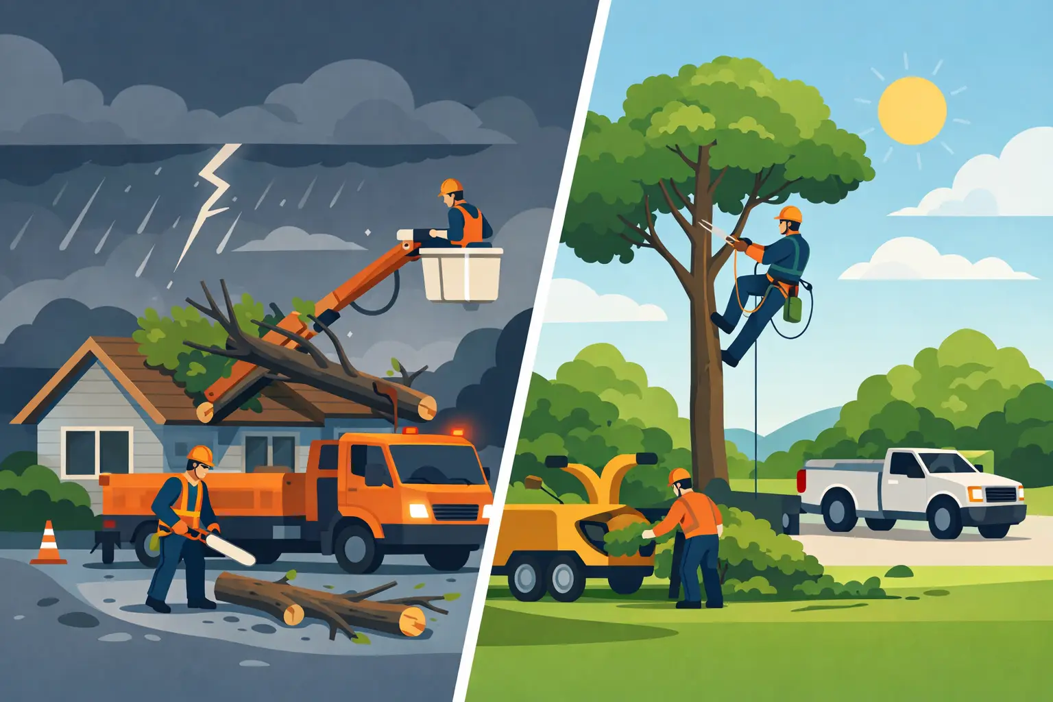 Emergency Tree Service vs Scheduled Service