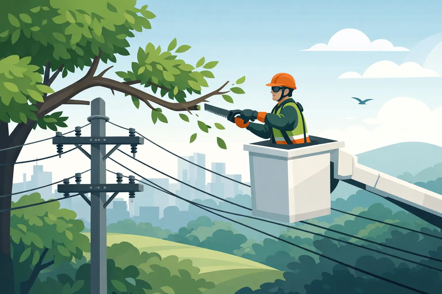 Pruning Trees Away From Powerlines Safely