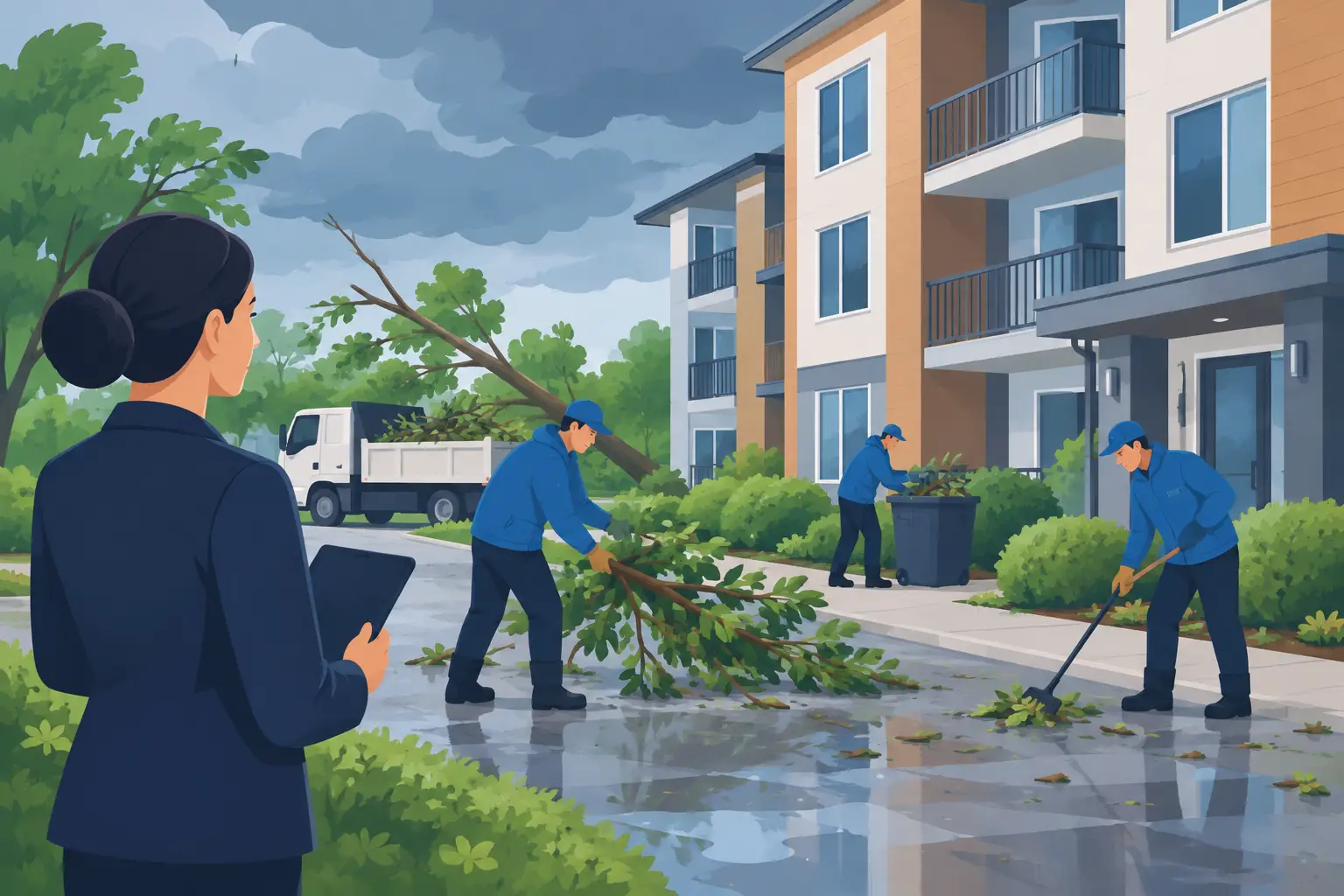 Apartment Storm Cleanup Example for Managers