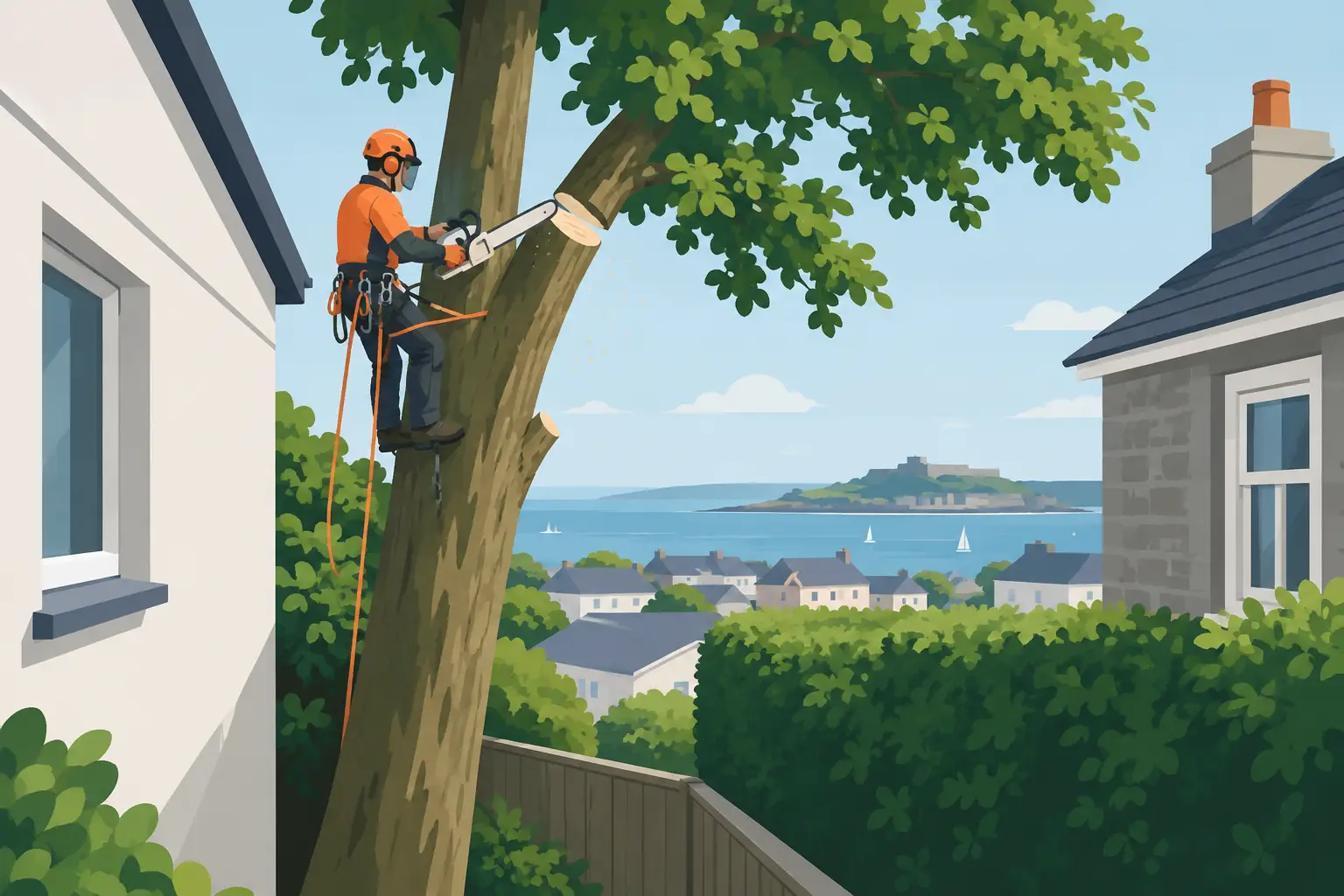 Tight Access Tree Removal Case Study in Plymouth